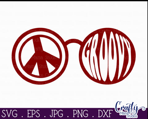 Groovy Sunglasses Svg | Retro Hippie Shirt Design SVG Crafty Mama Studios 