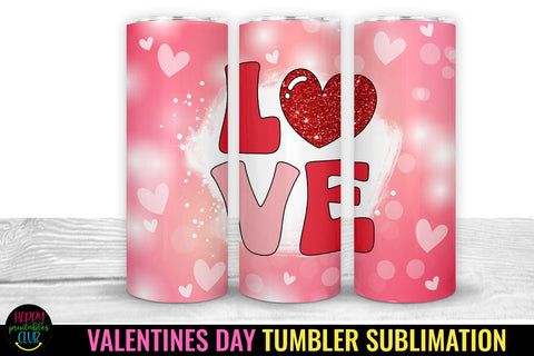 Groovy Valentines Tumbler Sublimation I 20 Oz Tumbler Wrap Sublimation Happy Printables Club 