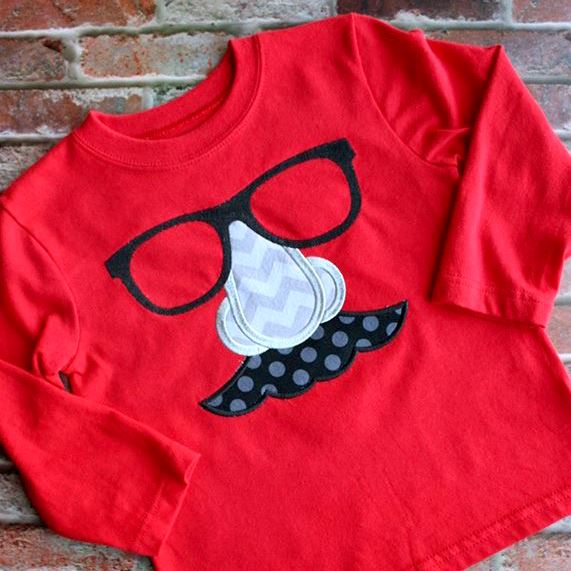 Groucho Joke Glasses Applique Embroidery Embroidery/Applique Designed by Geeks 