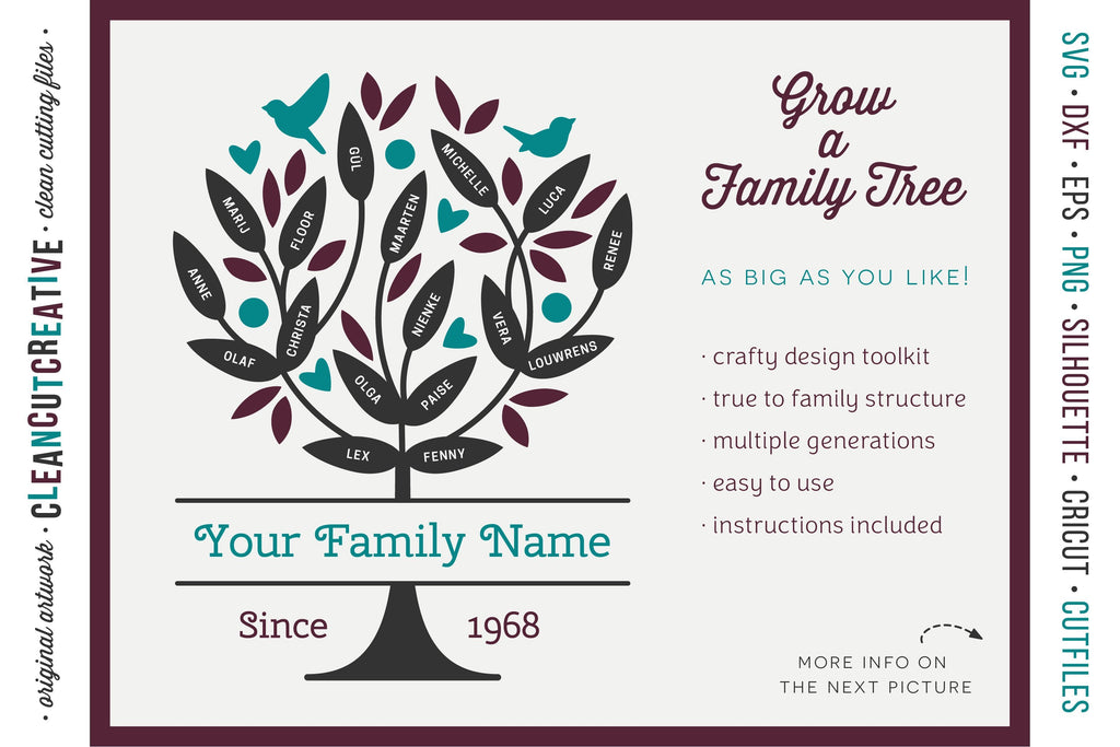 Grow a FAMILY TREE! - crafter design toolkit - SVG cutfiles - So Fontsy