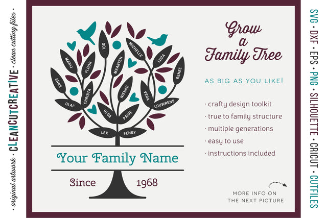 Grow a FAMILY TREE! - crafter design toolkit - SVG cutfiles SVG CleanCutCreative 
