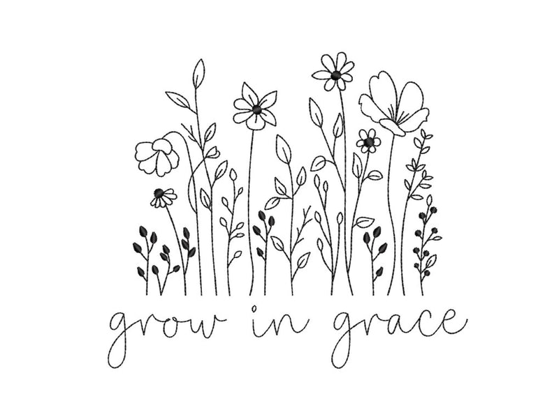 Grow In Grace Flower Machine Embroidery Design, 5 sizes, Instant Download Embroidery/Applique DESIGNS Nino Nadaraia 