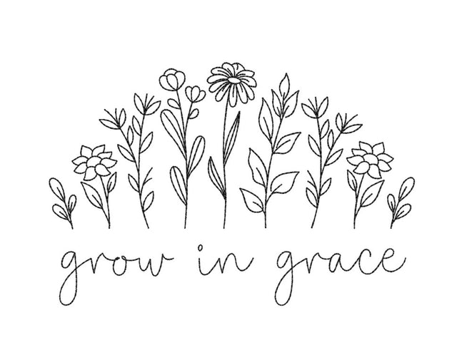 Grow In Grace Flower Mahine Embroidery Design, 5 sizes, Instant Download Embroidery/Applique DESIGNS Nino Nadaraia 