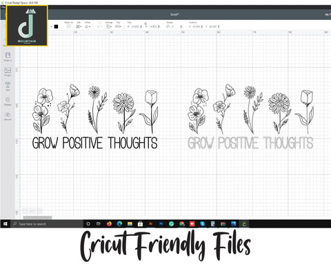 grow positive thoughts svg, wildflower svg, quotes svg, hand drawn floral svg, sublimation designs, svg files for Cricut, floral svg SVG Alihossainbd 