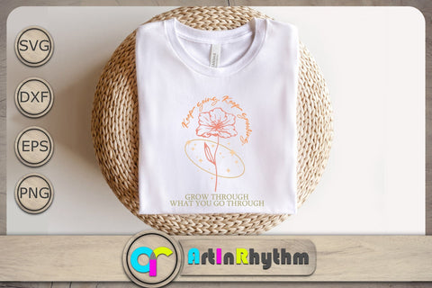 Grow through what you go through Svg, Positive Quote Svg, Inspirational Svg, Retro Svg SVG Artinrhythm shop 