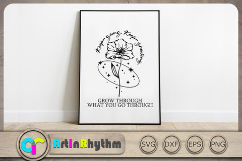 Grow through what you go through Svg, Positive Quote Svg, Inspirational Svg, Retro Svg SVG Artinrhythm shop 