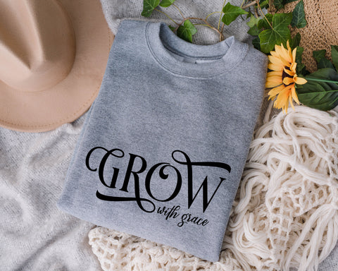 Grow with grace svg, inspirational svg, faith svg, motivational svg, Grow in grace svg, religious svg, svg for shirt, svg cut files, png SVG Fauz 