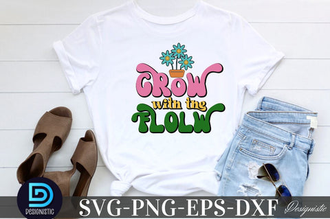 Grow with the flolw, Motivational Quotes SVG SVG DESIGNISTIC 