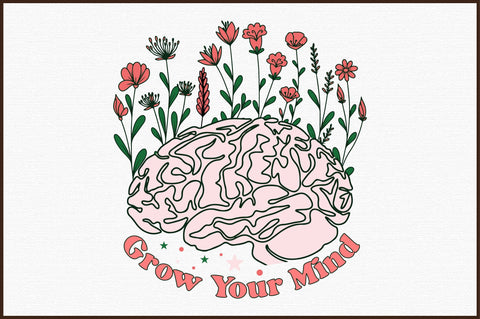 Grow Your Mind,Book Lovers flower's Sublimation Sublimation designartist 