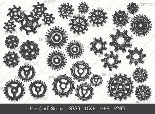 Growing Gears SVG, Gears Silhouette, Metal Gears Svg, Machine Gear Svg, Cogs and Gears Svg, Cog Wheels Svg, Steampunk Cog Gear Svg, Gears Bundle SVG ETC Craft 