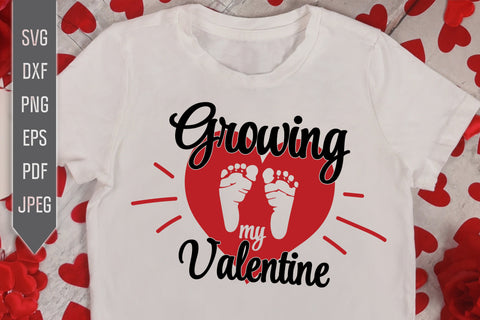Growing My Valentine Svg. Baby Boy Announcement Svg. Valentine Gender Reveal. Valentine's Day Svg. Heart Svg. Love Svg. Valentine's Cricut, Silhouette, dxf, png, eps SVG Mint And Beer Creations 