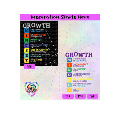 Growth Mindset | Learn From Mistakes | Improve By Working Hard | Never Give Up- Transparent PNG SVG DXF - Silhouette, Cricut, ScanNCut SVG Aint That Sweet 