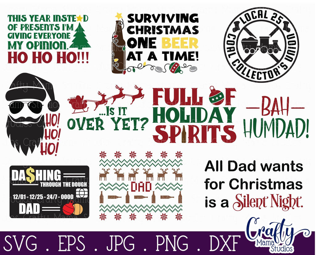 Grumpy Dad Christmas Svg Bundle - So Fontsy