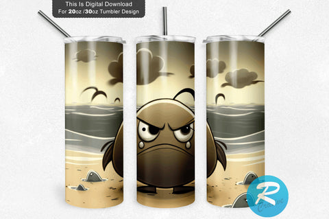 Grumpy Ocean Beach 20 oz / 30 oz Tumbler PNG Sublimation Regulrcrative 
