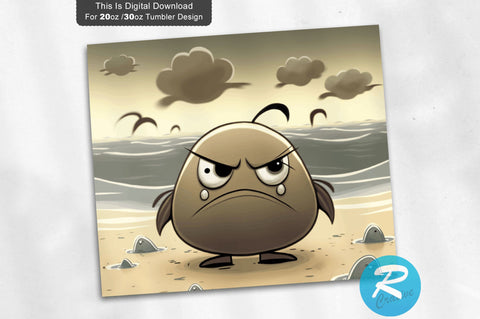 Grumpy Ocean Beach 20 oz / 30 oz Tumbler PNG Sublimation Regulrcrative 