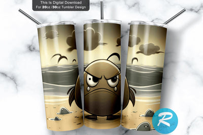 Grumpy Ocean Beach 20 oz / 30 oz Tumbler PNG Sublimation Regulrcrative 