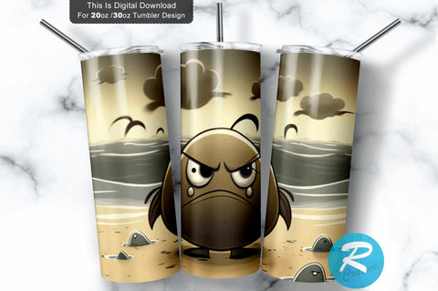 Grumpy Ocean Beach 20 oz / 30 oz Tumbler PNG Sublimation Regulrcrative 
