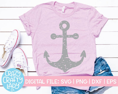 Grunge Anchor | Summer SVG Cut File SVG Crazy Crafty Lady Co. 