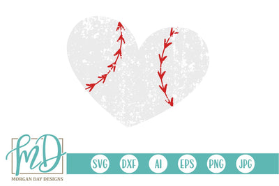 Grunge Baseball Heart SVG Morgan Day Designs 