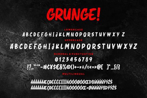Grunge! Bold Brush Typeface Font Creatype Studio 