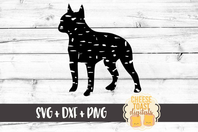 Grunge Boston Terrier Silhouette SVG Cheese Toast Digitals 