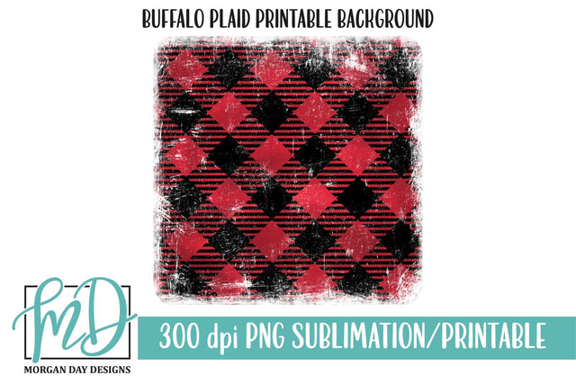 Grunge Buffalo Plaid Background Sublimation Printable Sublimation Morgan Day Designs 