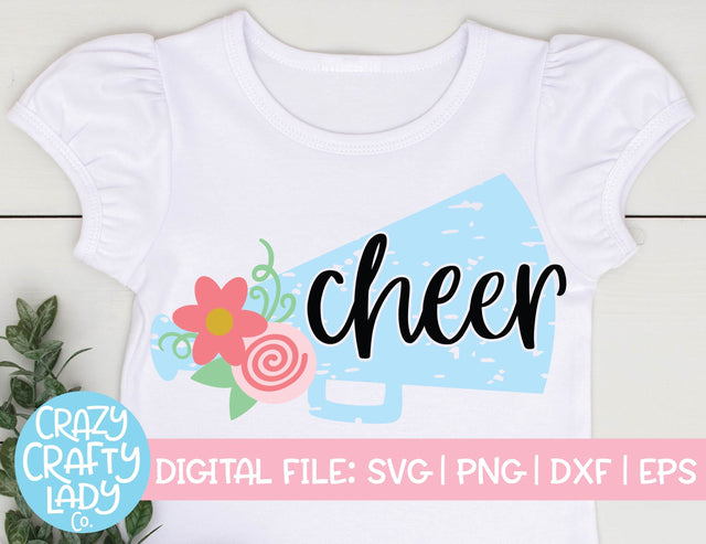 Grunge Cheer | Distressed Cheerleader SVG Cut File SVG Crazy Crafty Lady Co. 