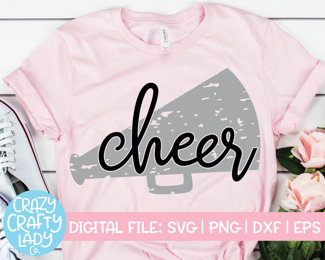 Grunge Cheer | Distressed Cheerleader SVG Cut File SVG Crazy Crafty Lady Co. 