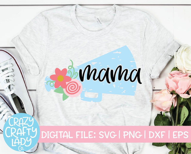 Grunge Cheer Mama | Distressed Cheerleader SVG Cut File SVG Crazy Crafty Lady Co. 