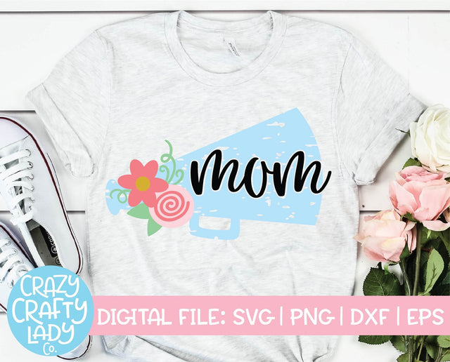 Grunge Cheer Mom | Distressed Cheerleader SVG Cut File SVG Crazy Crafty Lady Co. 