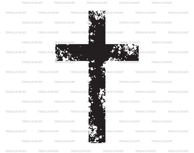 Grunge Christian Cross SVG TribaliumArtSF 