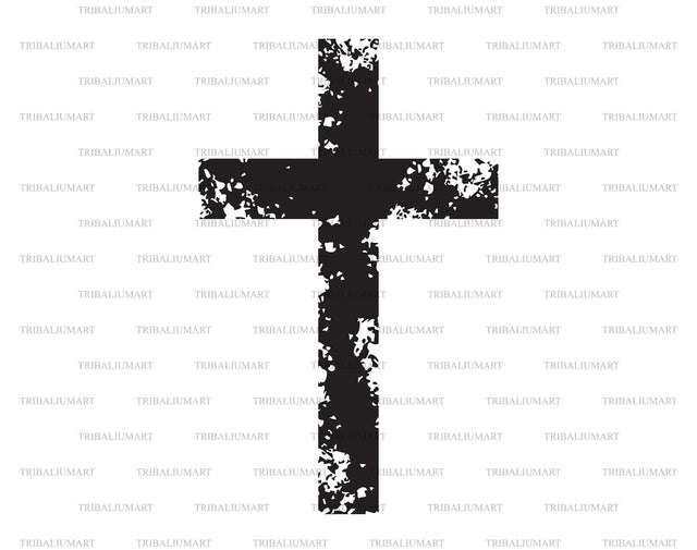 Grunge Christian Cross SVG TribaliumArtSF 