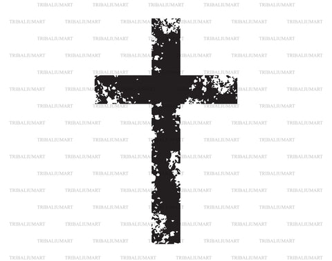 Grunge Christian Cross SVG TribaliumArtSF 