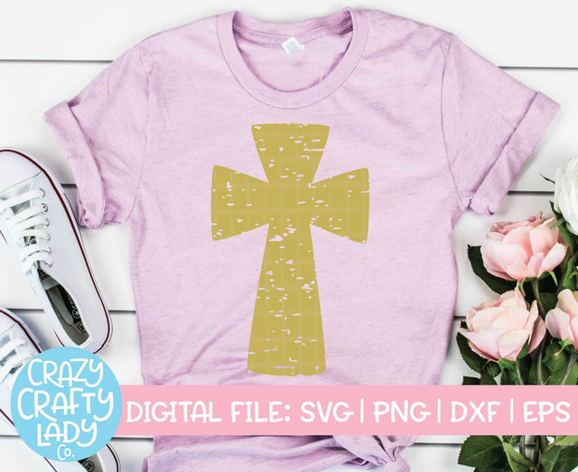 Grunge Cross | Christian Easter SVG Cut File SVG Crazy Crafty Lady Co. 