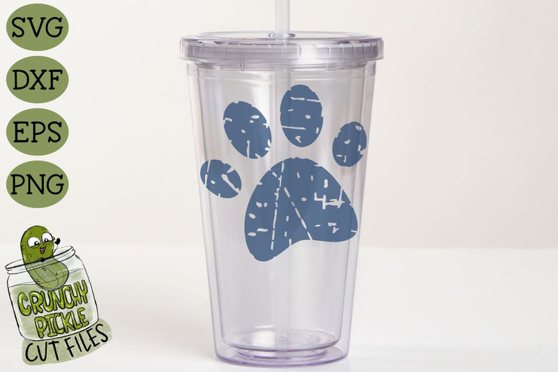 Grunge Distressed Paw Print SVG File SVG Crunchy Pickle 