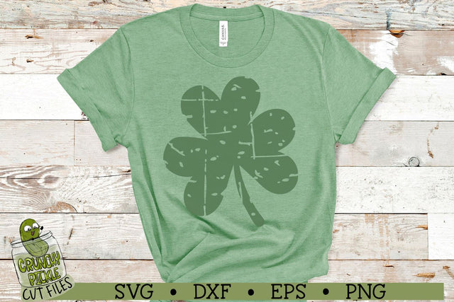 Grunge Distressed Shamrock Clover SVG File for St. Patrick's Day SVG Crunchy Pickle 