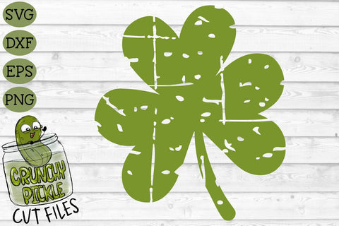 Grunge Distressed Shamrock Clover SVG File for St. Patrick's Day SVG Crunchy Pickle 