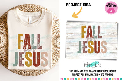 Grunge Fall For Jesus PNG Sublimation Design Sublimation Morgan Day Designs 