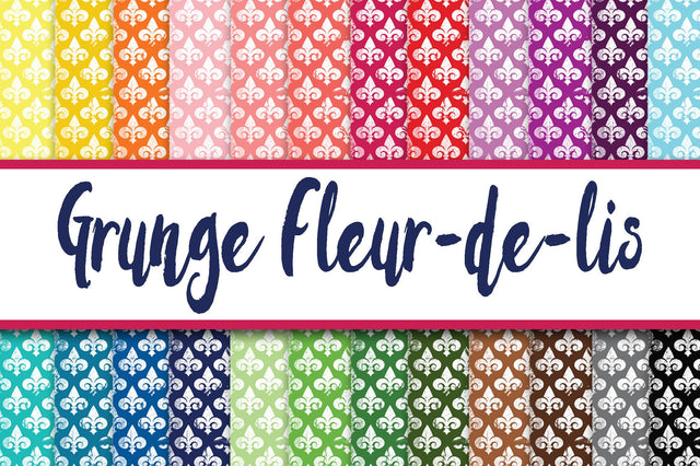Grunge Fleur De Lis Digital Paper Textures Sublimation Old Market 