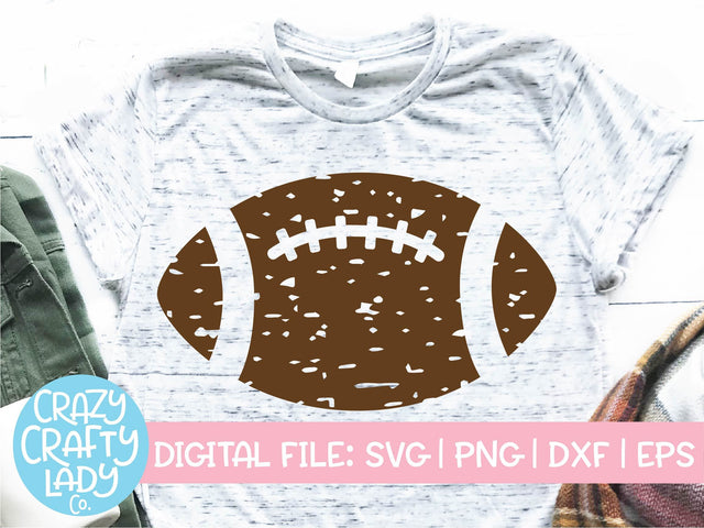Grunge Football | Distressed Sports SVG Cut File SVG Crazy Crafty Lady Co. 
