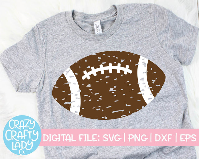 Grunge Football | Distressed Sports SVG Cut File SVG Crazy Crafty Lady Co. 