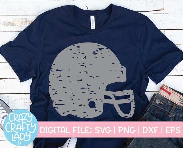Grunge Football Helmet | Distressed Sports SVG Cut File SVG Crazy Crafty Lady Co. 