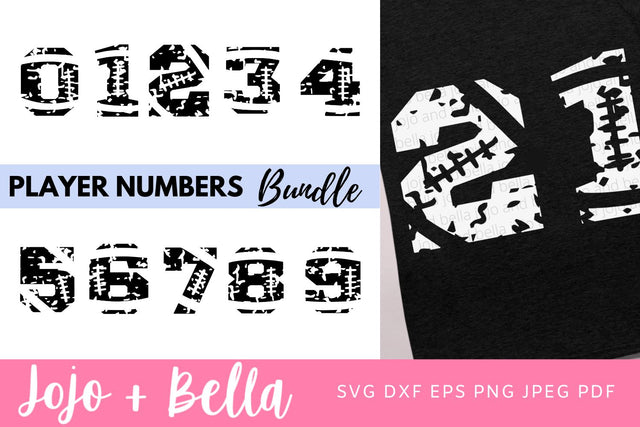 Grunge Football Player Numbers Svg Bundle, Football Svg, NFL Svg, Football PNG, T-shirt designs, Football Numbers Svg, Svg Files for Cricut SVG Jojo&Bella 