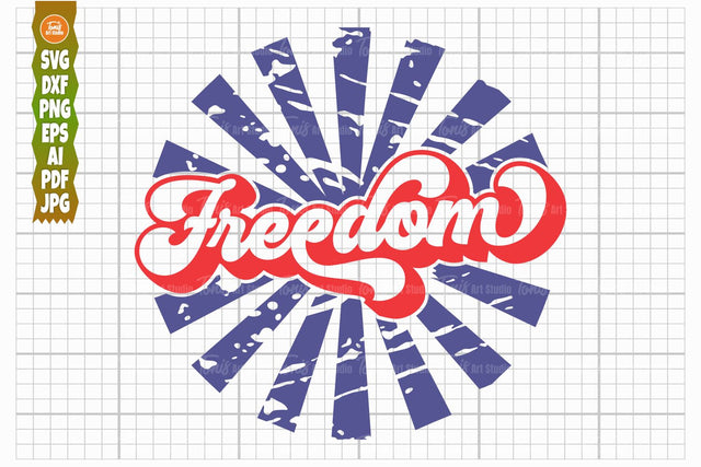 Grunge Freedom SVG, 4th of July SVG, Retro Sign SVG TonisArtStudio 