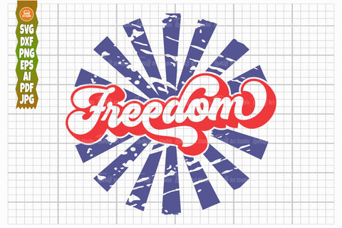 Grunge Freedom SVG, 4th of July SVG, Retro Sign SVG TonisArtStudio 