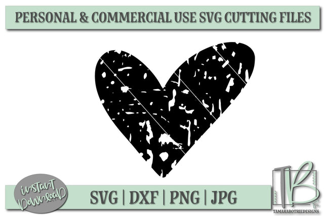 Grunge Heart SVG File, Valentine's SVG File SVG TB Designs 