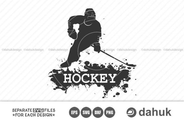 Grunge Ice Hockey Logo | hockey svg bundle | hockey silhouette clipart cuttable design svg png dxf & eps designs SVG dahukdesign 