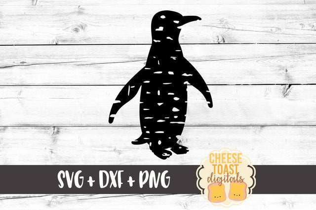 Grunge Penguin Silhouette SVG Cheese Toast Digitals 
