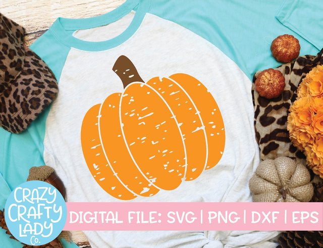 Grunge Pumpkin | Fall SVG Cut File SVG Crazy Crafty Lady Co. 