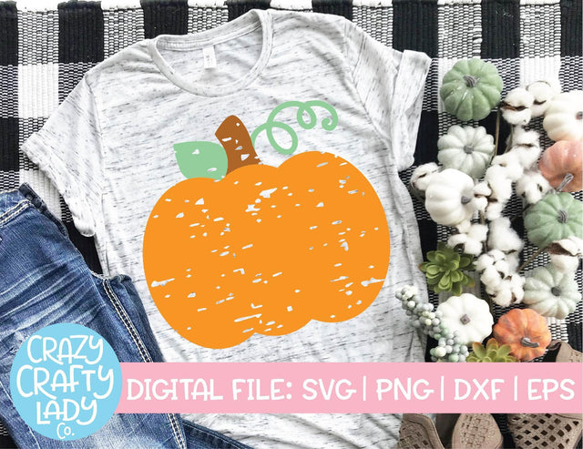 Grunge Pumpkin | Fall SVG Cut File SVG Crazy Crafty Lady Co. 